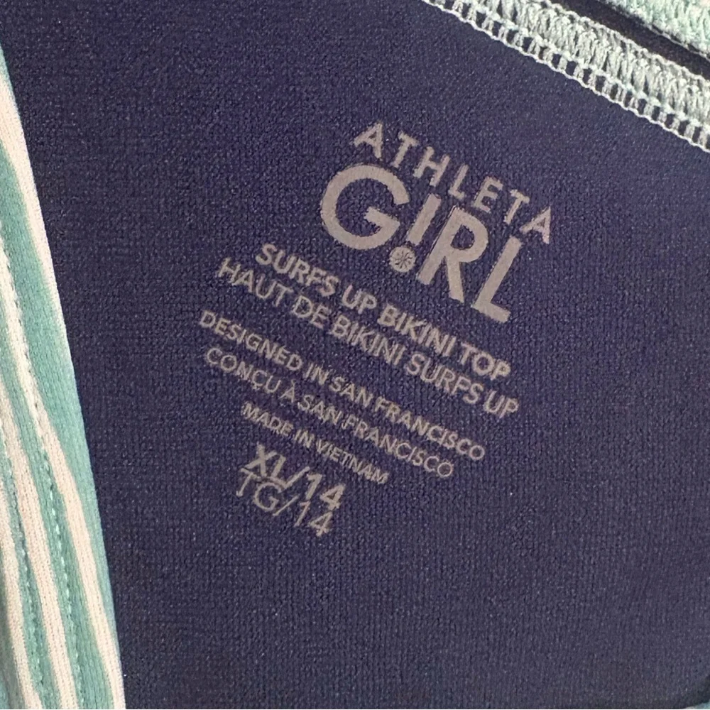 Athleta Girl Floral Striped‎ Women's Swim Top